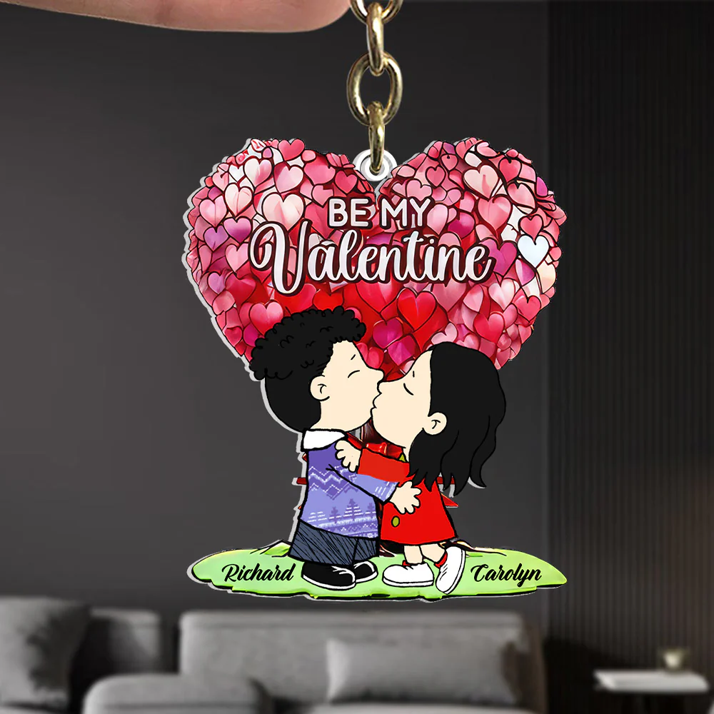 Be My Valentine Peanut - Personalized Acrylic Keychain - Gift For Couple, Husband Wife GR9 NH96 - Image 3
