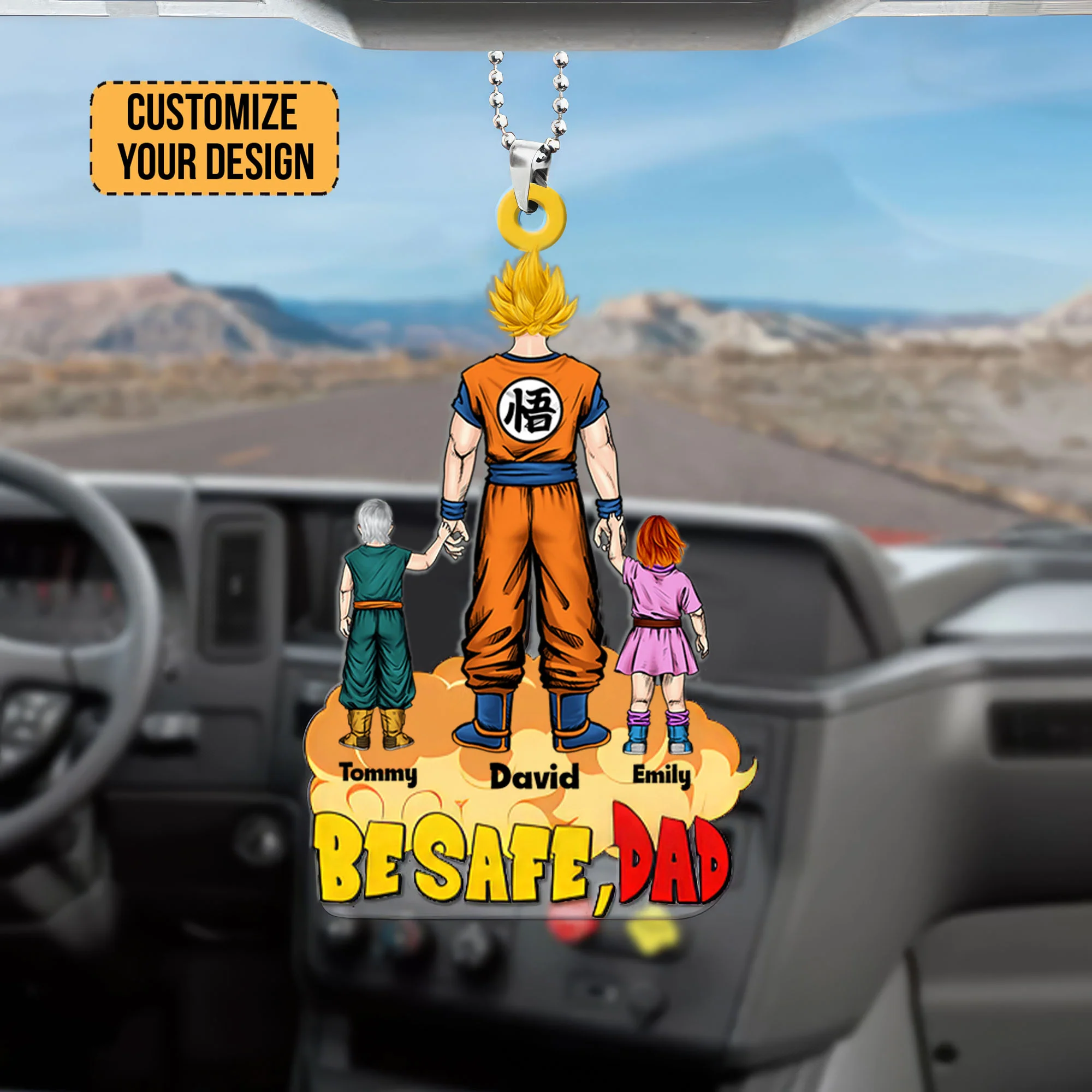 DrBa Be Safe, Dad DrBa - Gift For Dad - Personalized Car Hanging Ornament - CL03 NH96