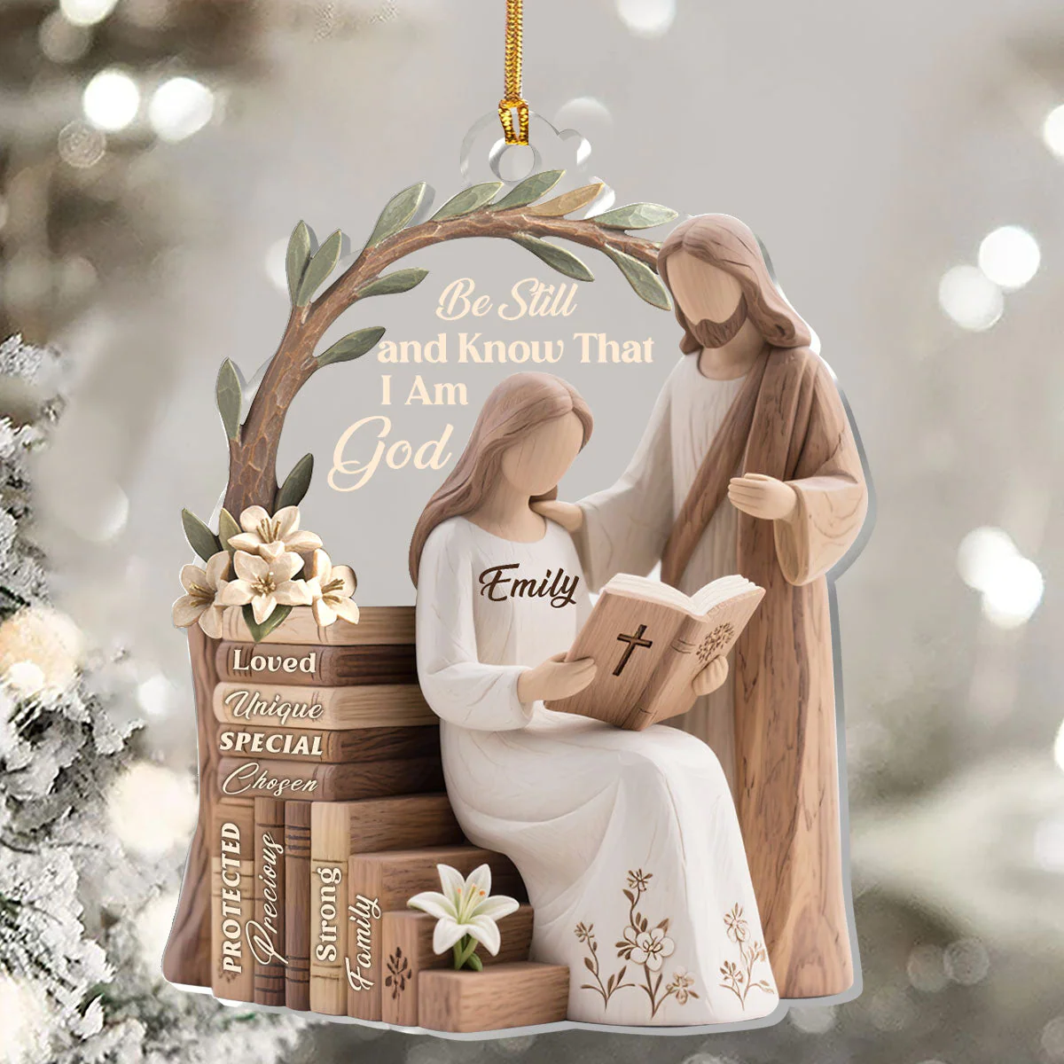 Be Still And Know That I Am God - Personalized 1-Layer Acrylic Ornament HL128 - Image 3