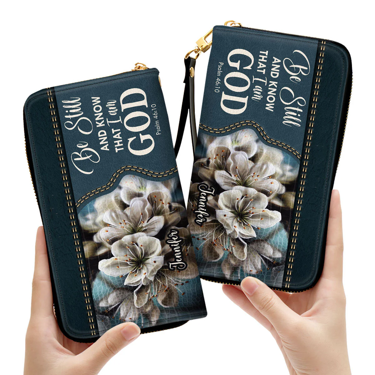 Be Still And Know That I Am God - Personalized Leather Long Wallets - AT4081344 - Image 3