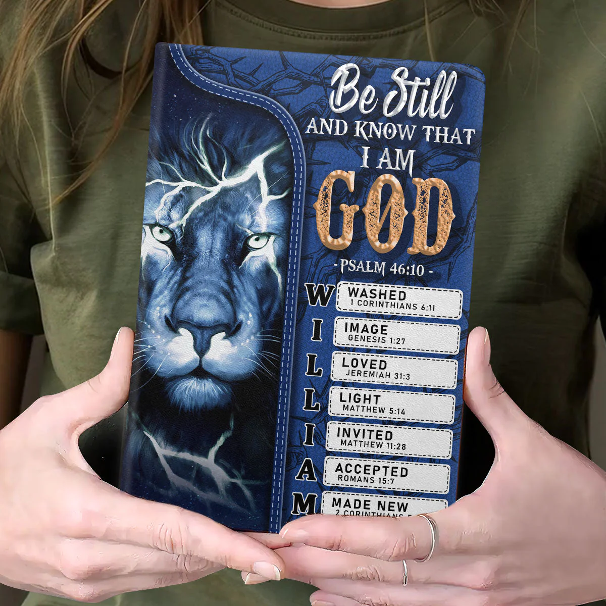 Be Still And Know That I Am God - Personalized Leather Cover Notebook - Gift For Him HL128 CU5103025