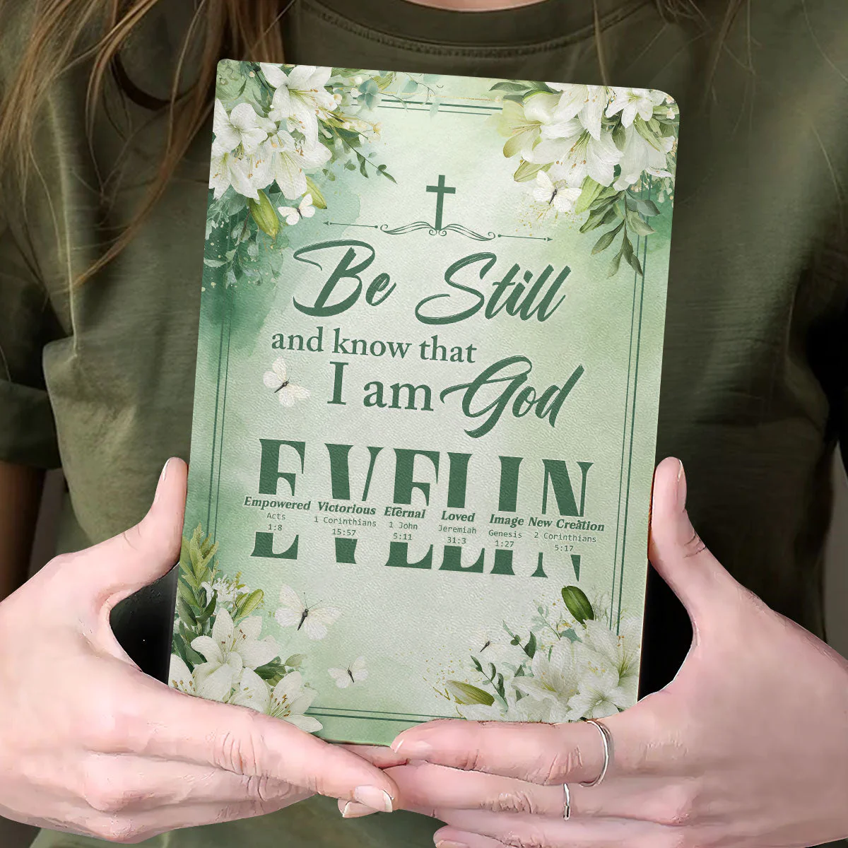 Be Still And Know That I am God - Personalized Leather Cover Notebook | TD118