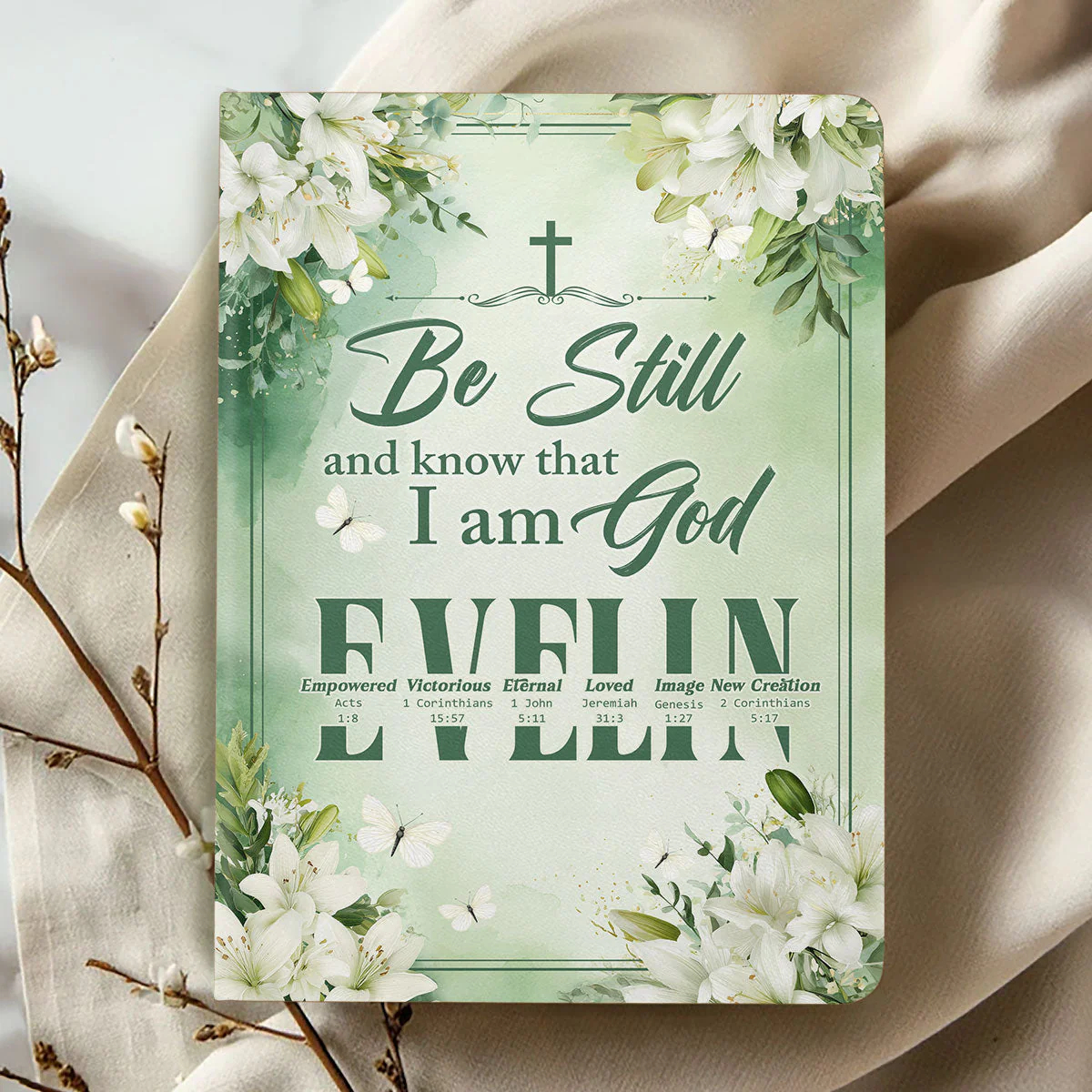 Be Still And Know That I am God - Personalized Leather Cover Notebook | TD118 - Image 2