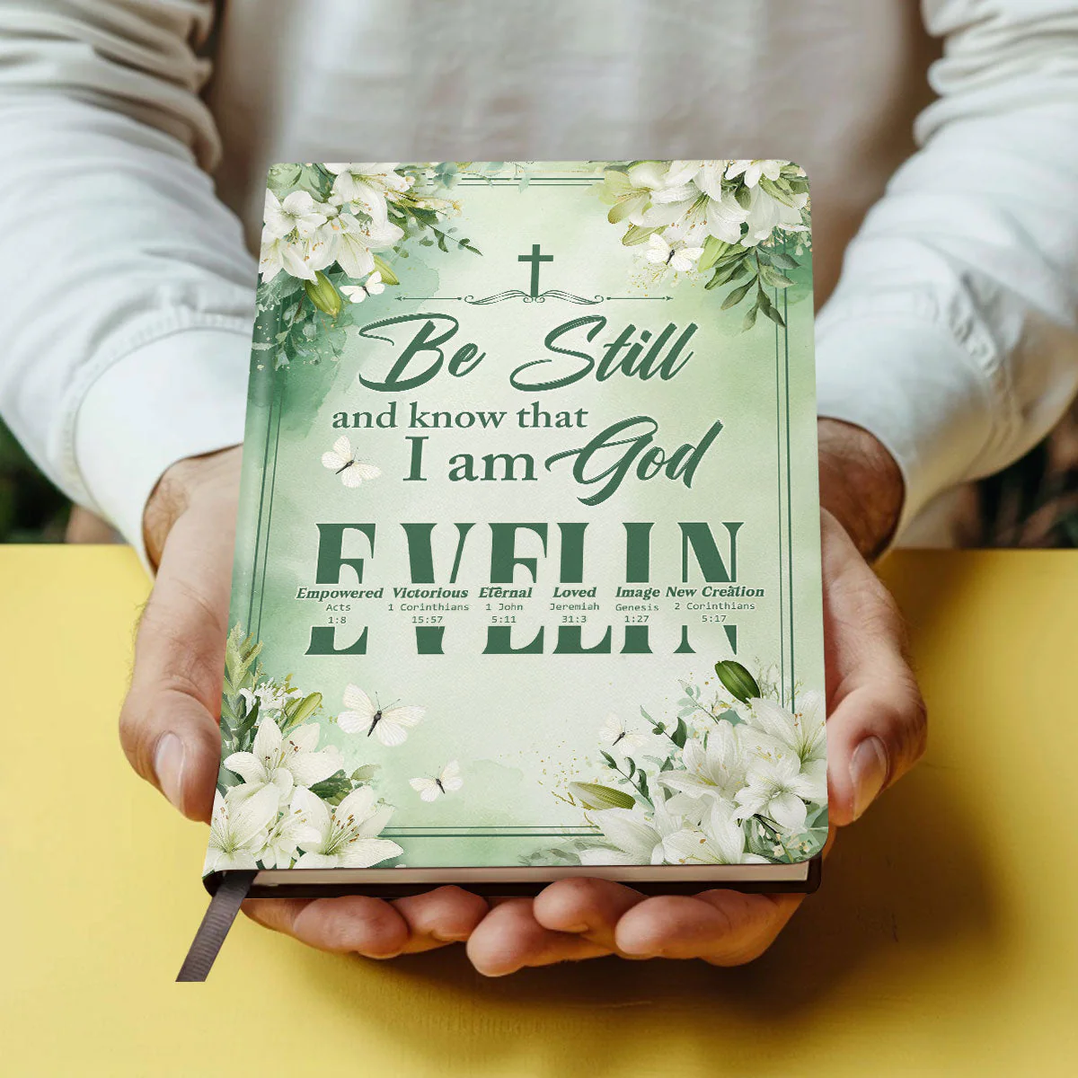 Be Still And Know That I am God - Personalized Leather Cover Notebook | TD118 - Image 4
