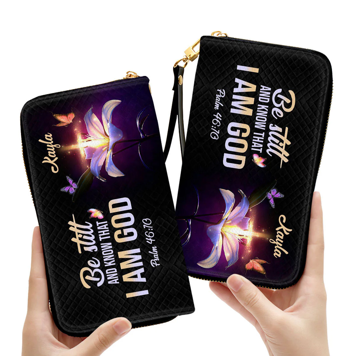 Be Still And Know That I Am God - Scripture Gifts For Women Of God - Personalized Leather Long Wallets - AT4080705 - Image 2