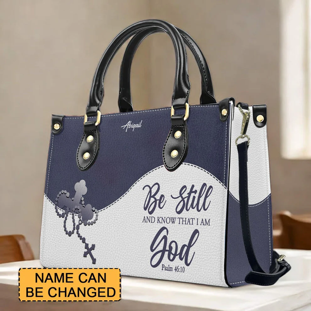 Be Still & Know I Am God -  Personalized Leather Handbag HL128 - Image 2