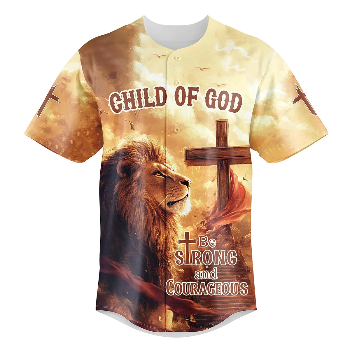 Be Strong and Courageous Custom Name Baseball Jersey - Christant Gift For Him - Image 2