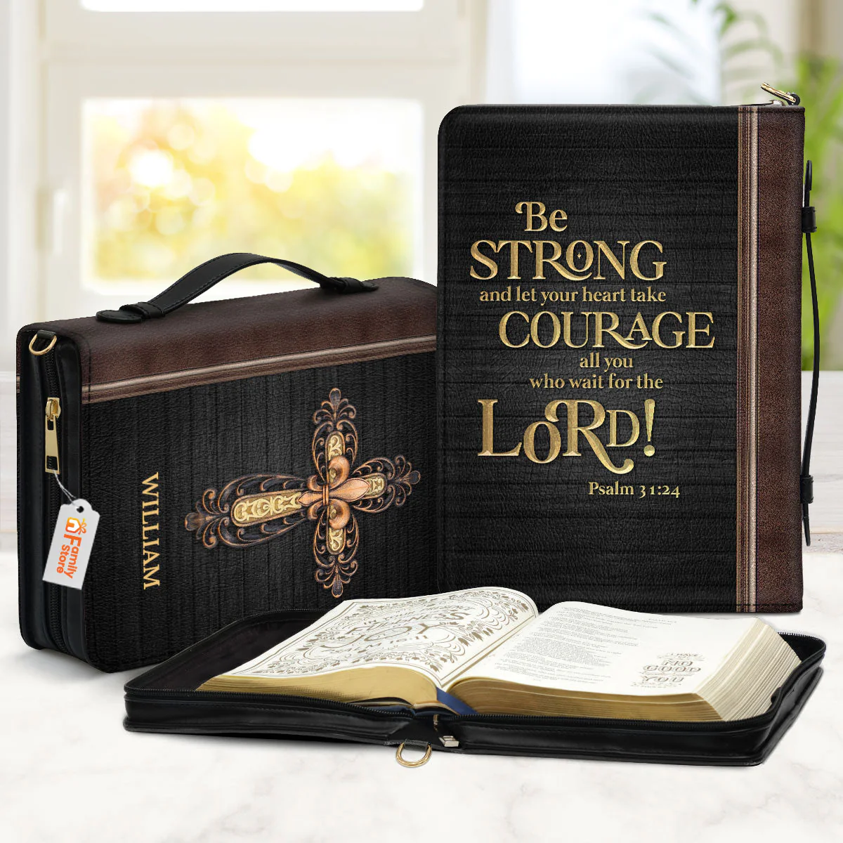 Be Strong And Let Your Heart Take Courage - Beautiful Personalized Bible Covers - AT4082464 - Image 2