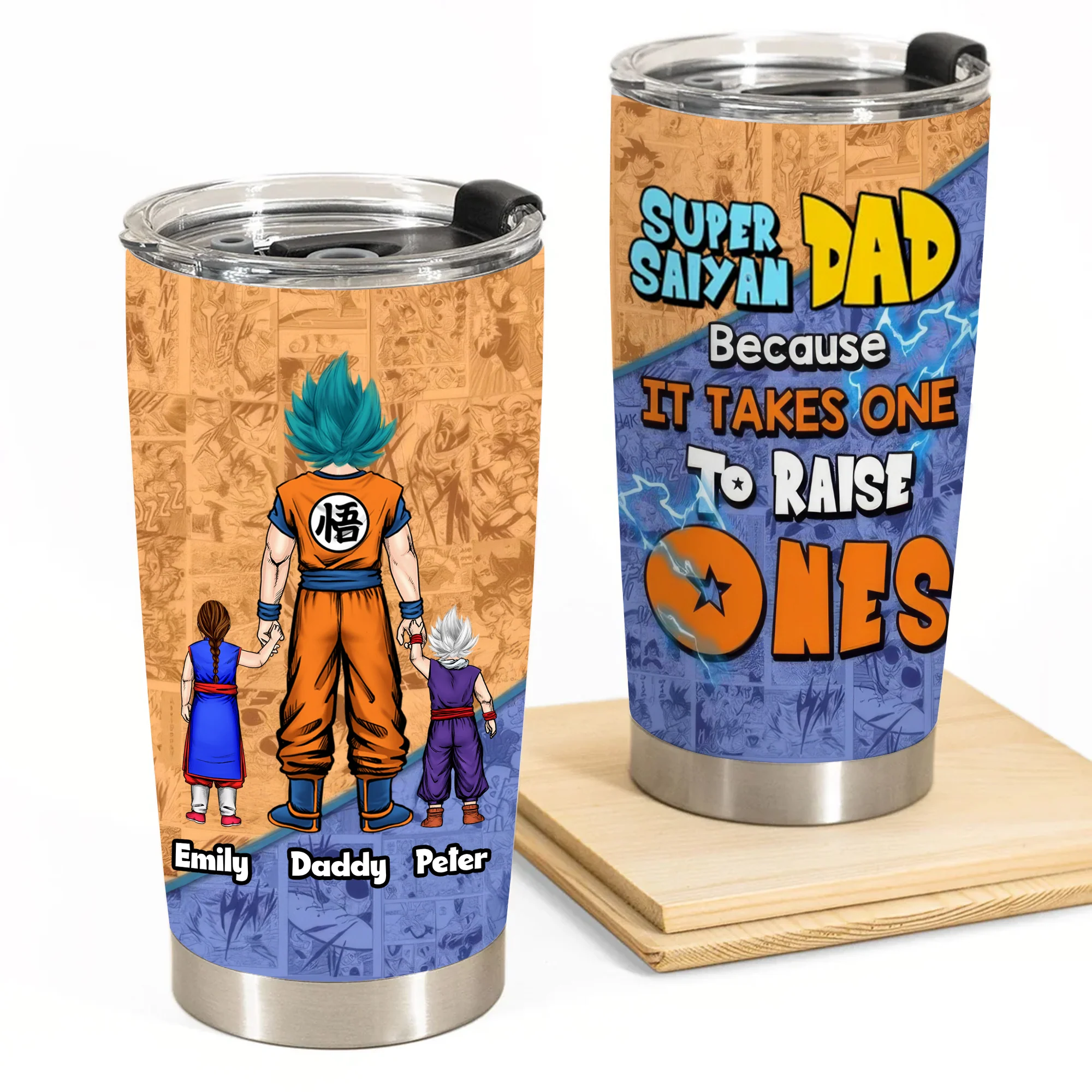 DrBa Because It Take One To Raise One Super Hero - Gift For Dad - Personalized Tumbler - CL03 NA94