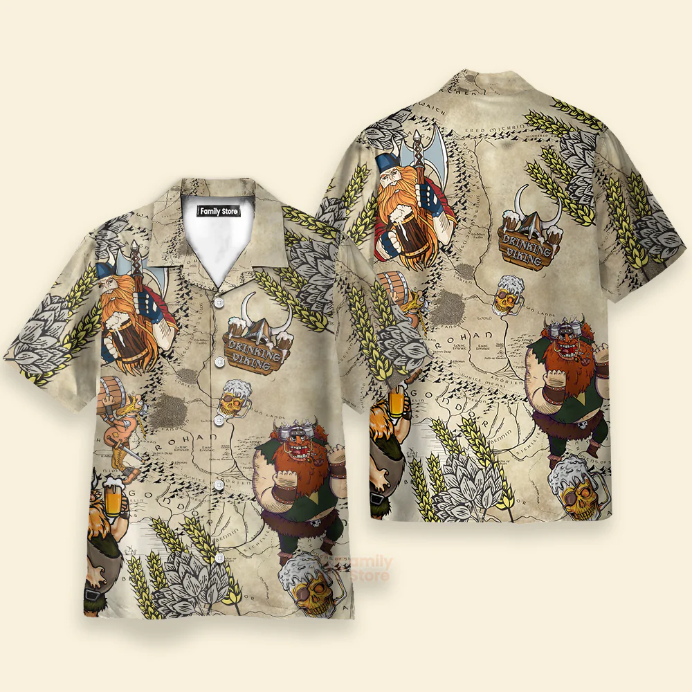 Beer Viking Drinking Beer - Hawaiian Shirt - Image 2