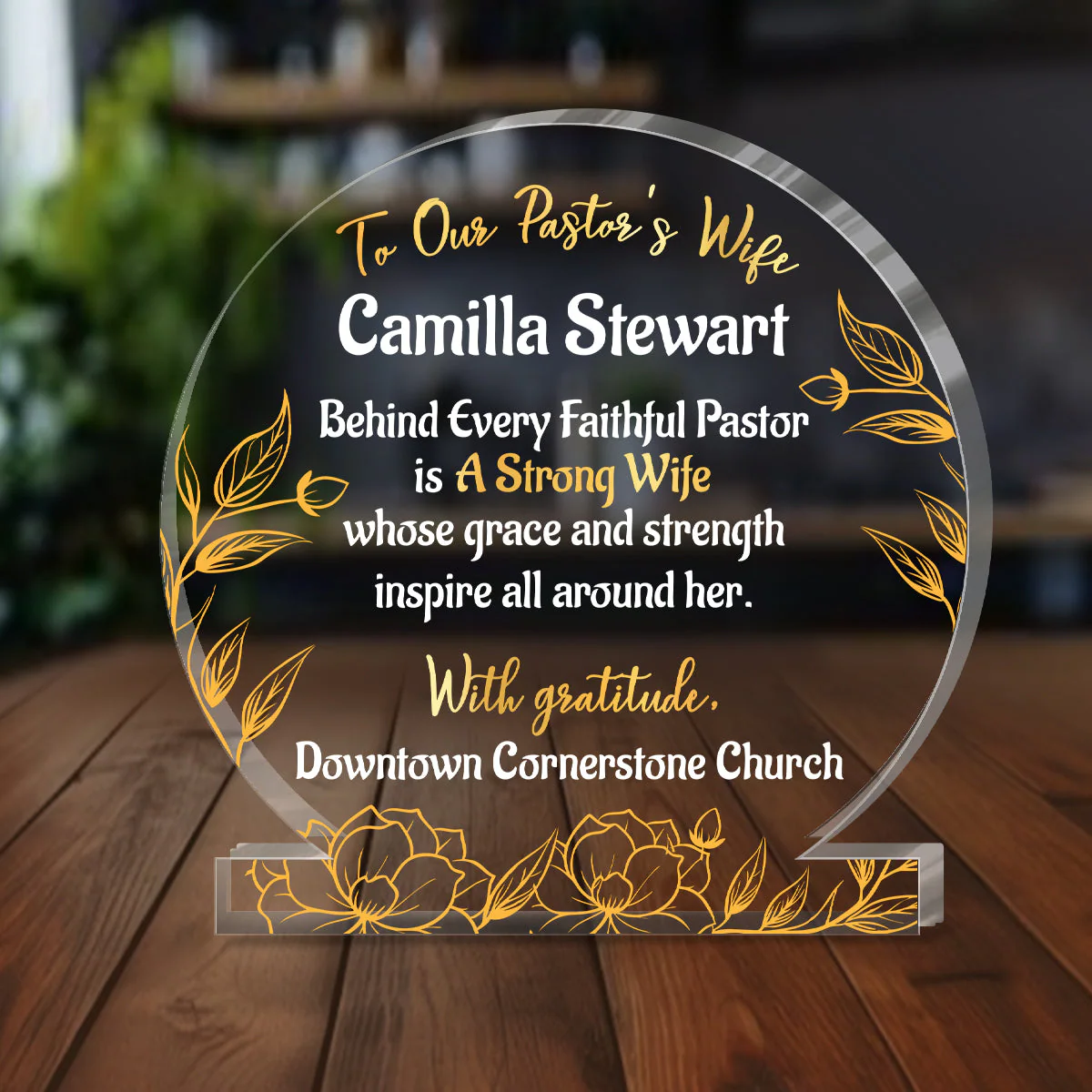 Behind Every Faithful Pastor - Personalized Acrylic Plaque TD118