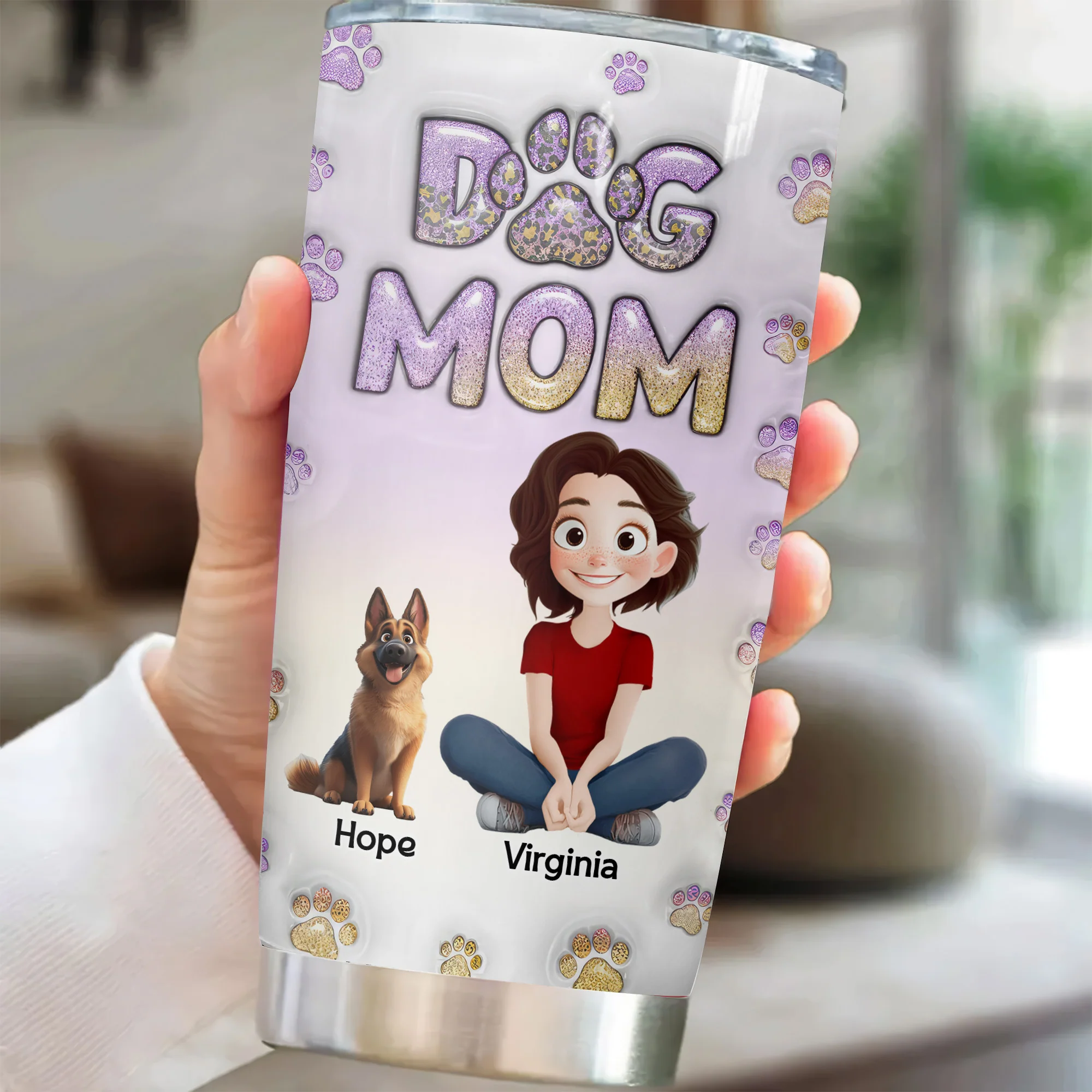 Being A Dog Mom is Like Being A Mom 3D Inflated Effect Cartoon Dog - Personalized Tumbler Cup - Gift for Pet Owners, Pet Lovers, Dog Mom | CLP15 NH96 - Image 2