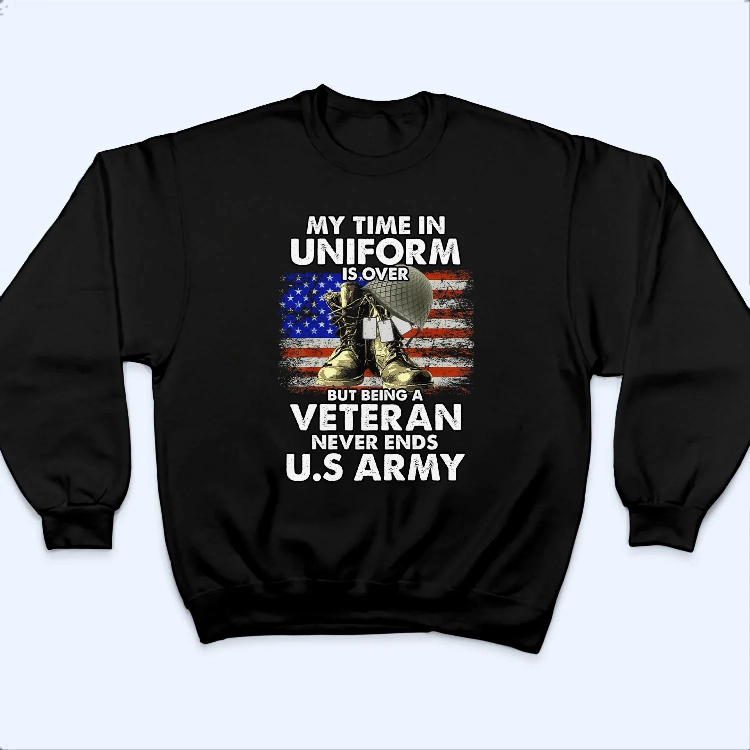 Being A Veteran Never Ends Shirt - Gift For Patriotic, Veteran | HN02 - Image 4