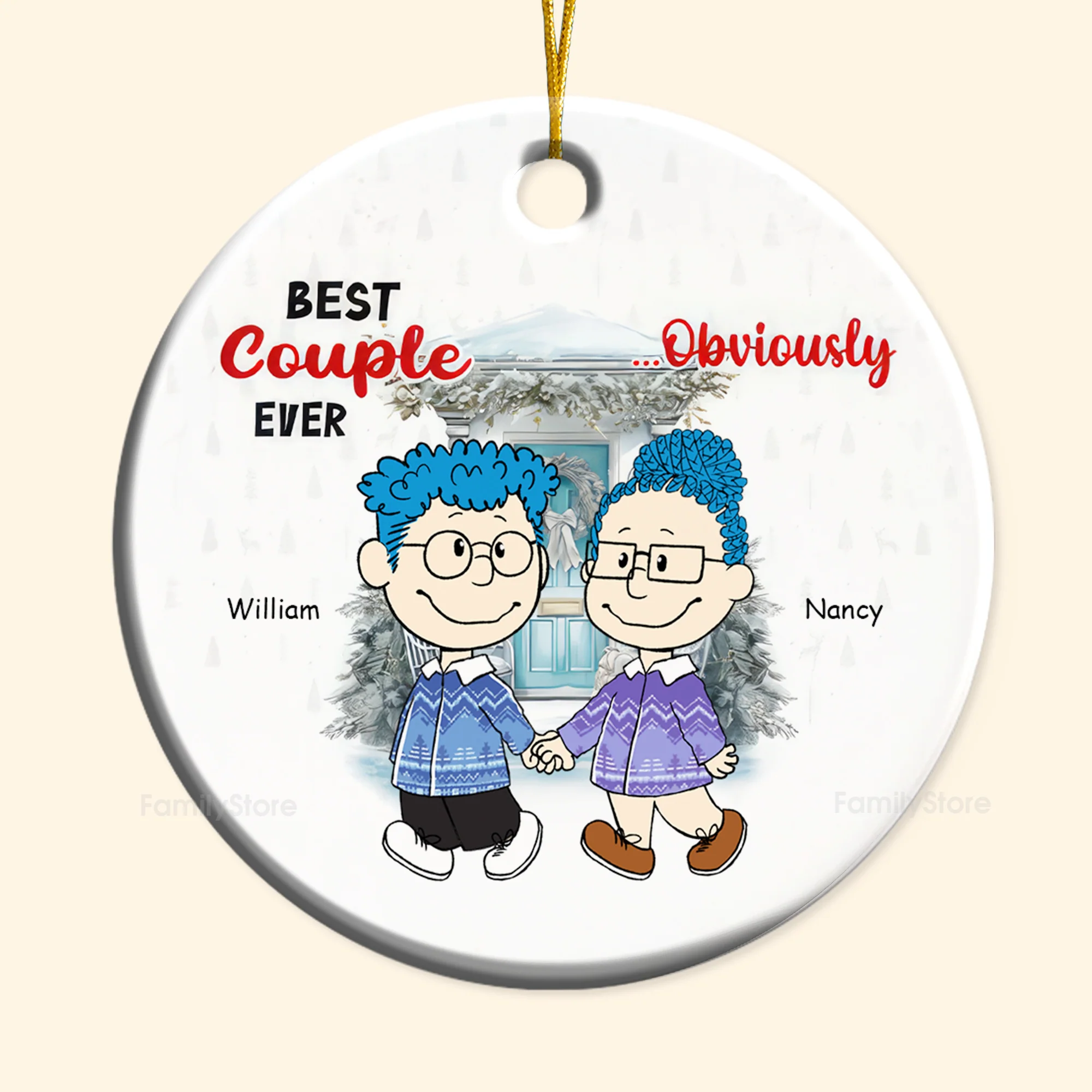 Best Couple Ever Obvicusly Personalized Ceramic Ornament - Gift For Couple, Husband Wife CL43 NH96 - Image 6