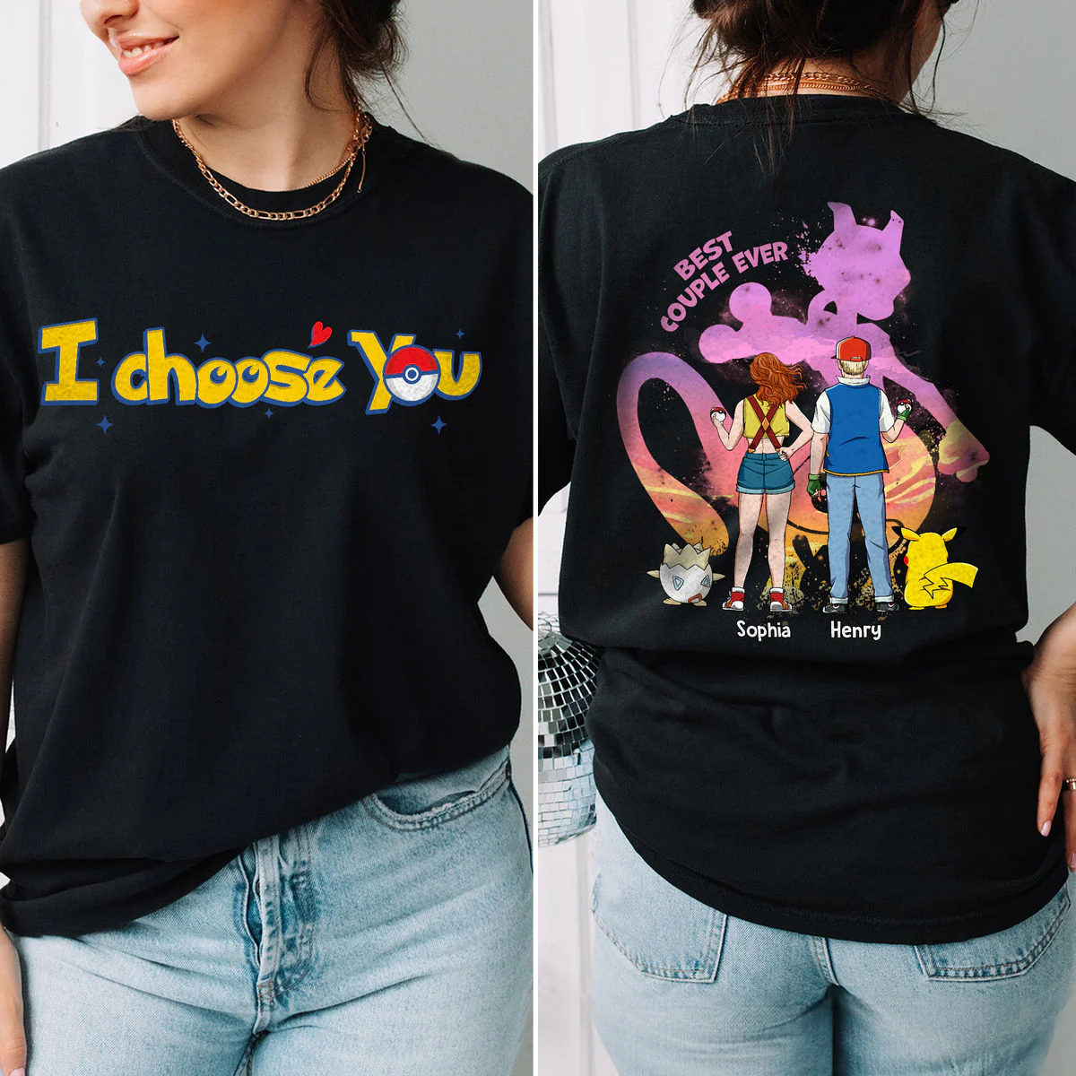 Best Couple Ever - Together Since... - Personalized Shirt 2 Side T-Shirt - Gift For PoMo Couple, Valentine, Anniversary | CL59 HH01 - Image 3