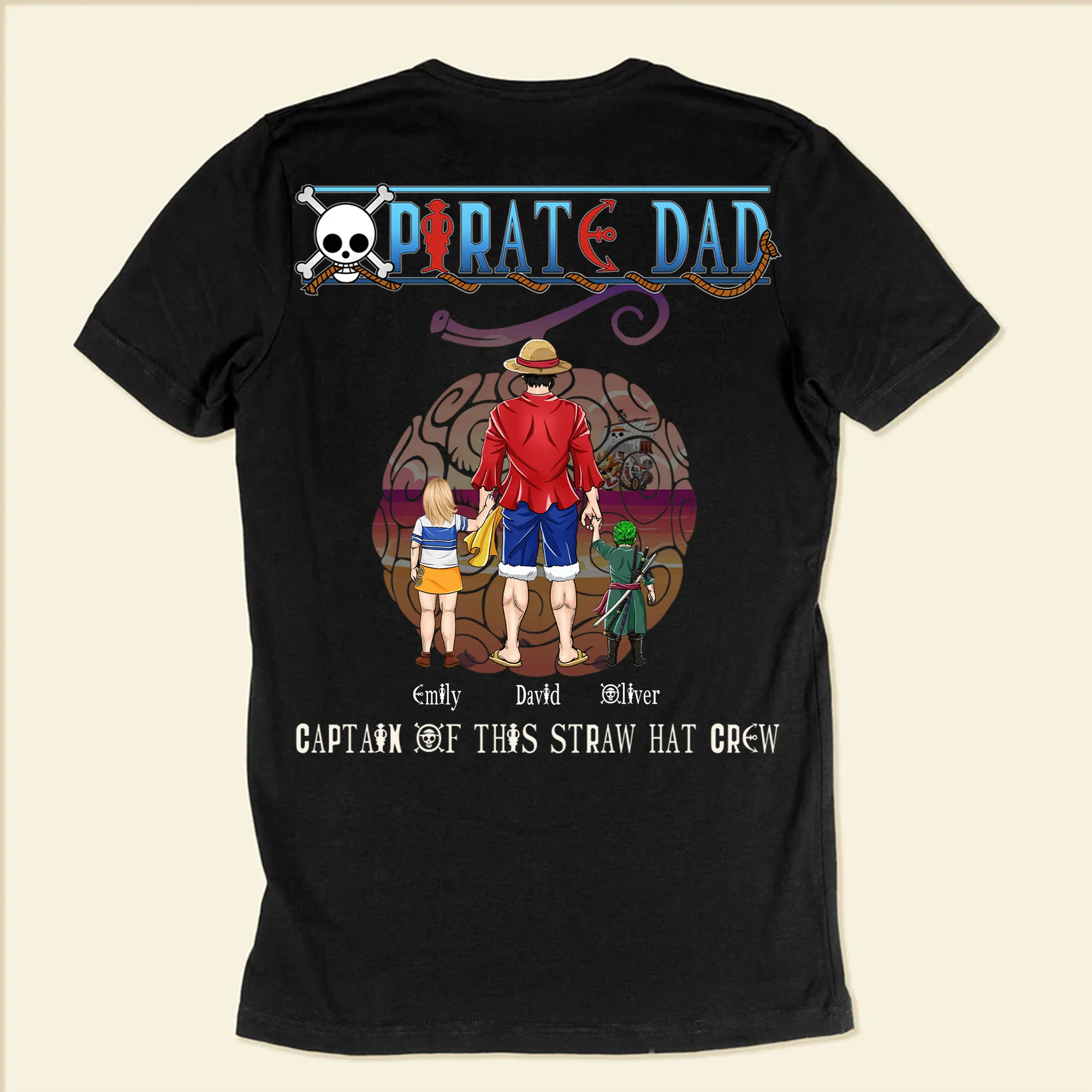 OnPi Pirate Adventure Best Dad Ever Captain For This Straw Crew - Gift For Father's Day - Personalized Shirt 2 Side - Image 5