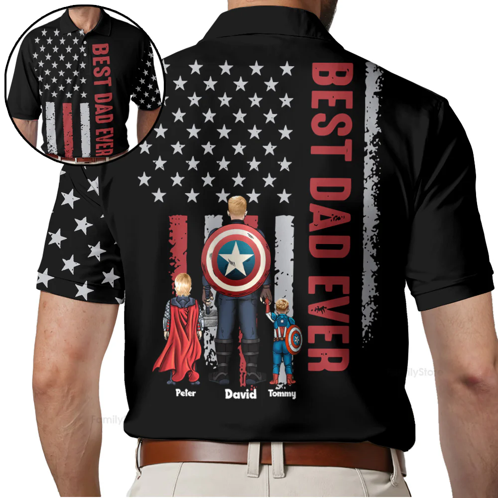 Best Dad Ever - Personalized 3D Polo - Gift for Dad, Grandpa, Husband | CL02 NH96 - Image 5
