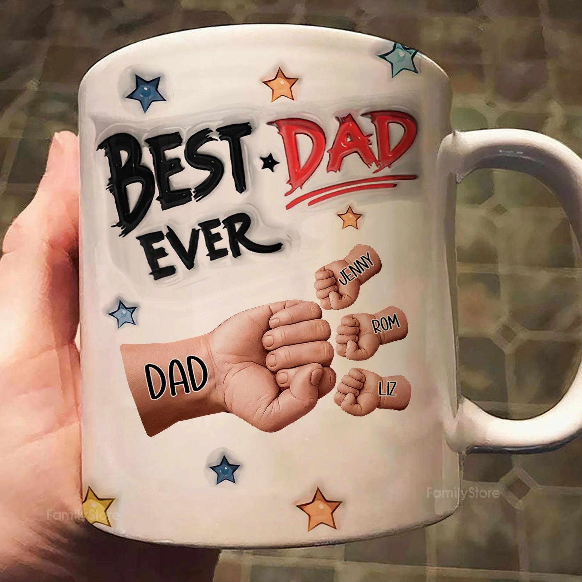 Best Dad Ever - Personalized Mug - Gift for Dad, Grandpa Father's Day | GR27 DUC4 - Image 2