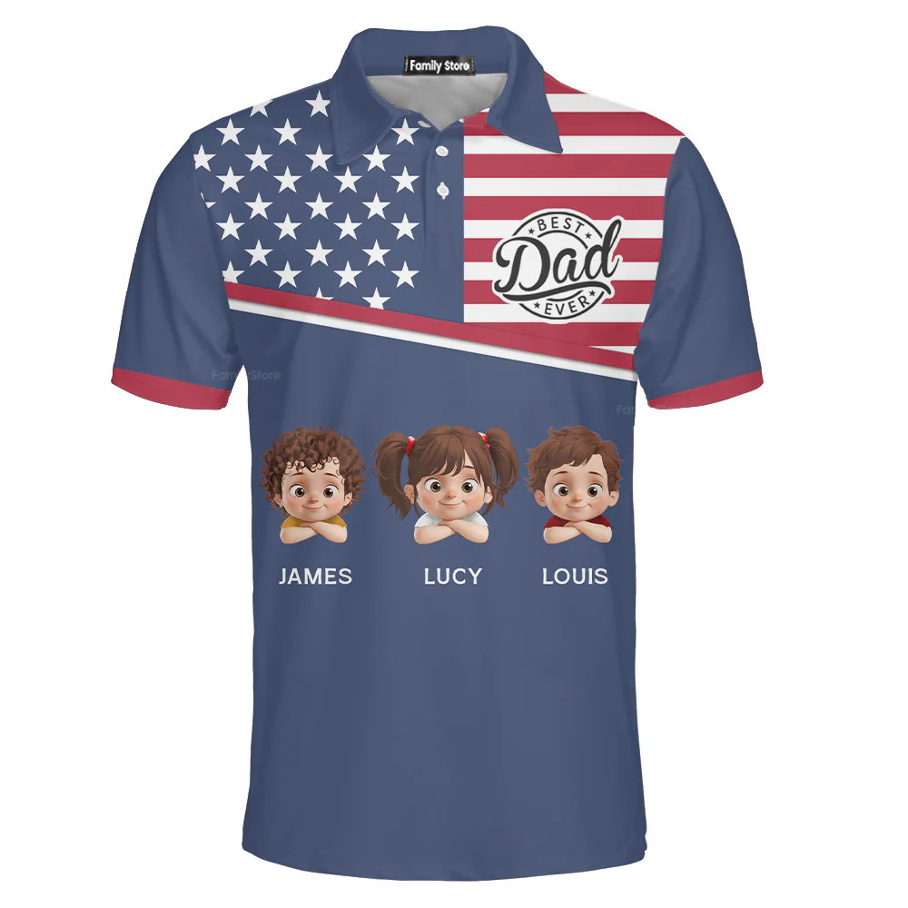 Best Dad Ever - Personalized Polo Shirt - Gift for Dad, Husband, Grandpa | GR26 PT - Image 4