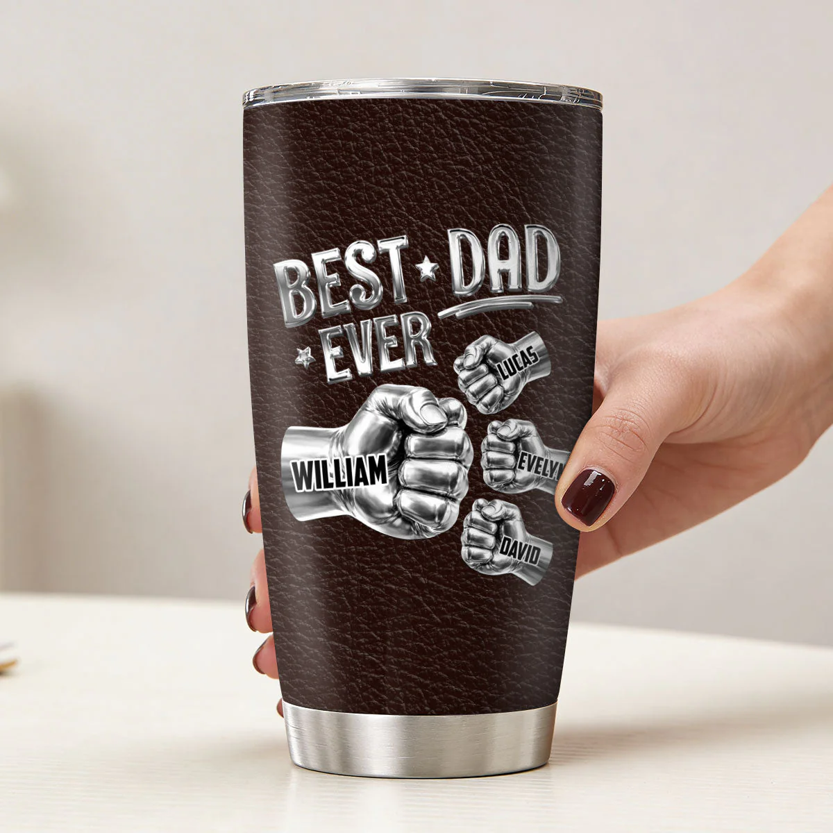 Best Dad Ever - Personalized Tumbler - Gift For Dad, Grandpa - Image 2