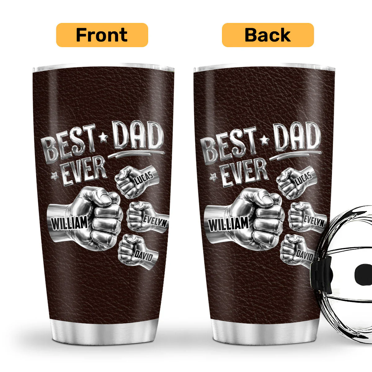 Best Dad Ever - Personalized Tumbler - Gift For Dad, Grandpa - Image 3
