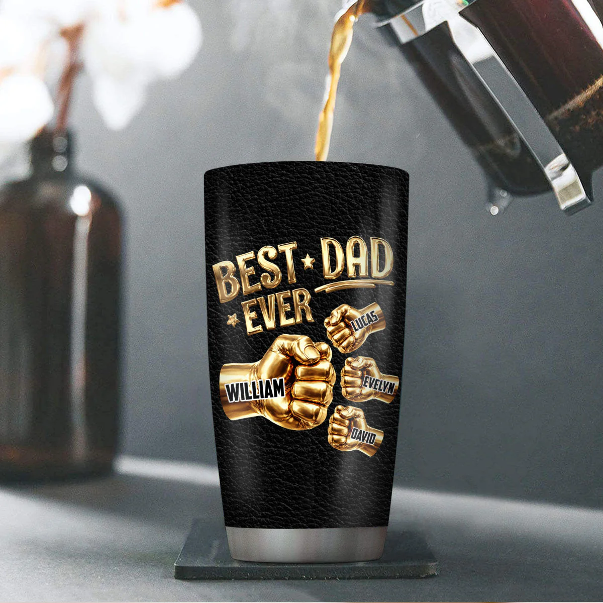 Best Dad Ever - Personalized Tumbler - Gift For Dad, Grandpa - Image 5