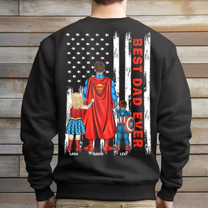 Best Dad Ever Superhero - Personalized Tshirt - Gift for Dad, Father's Day | CL02