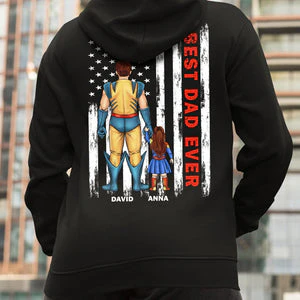 Best Dad Ever Superhero - Personalized Tshirt - Gift for Dad, Father's Day | CL02 - Image 3