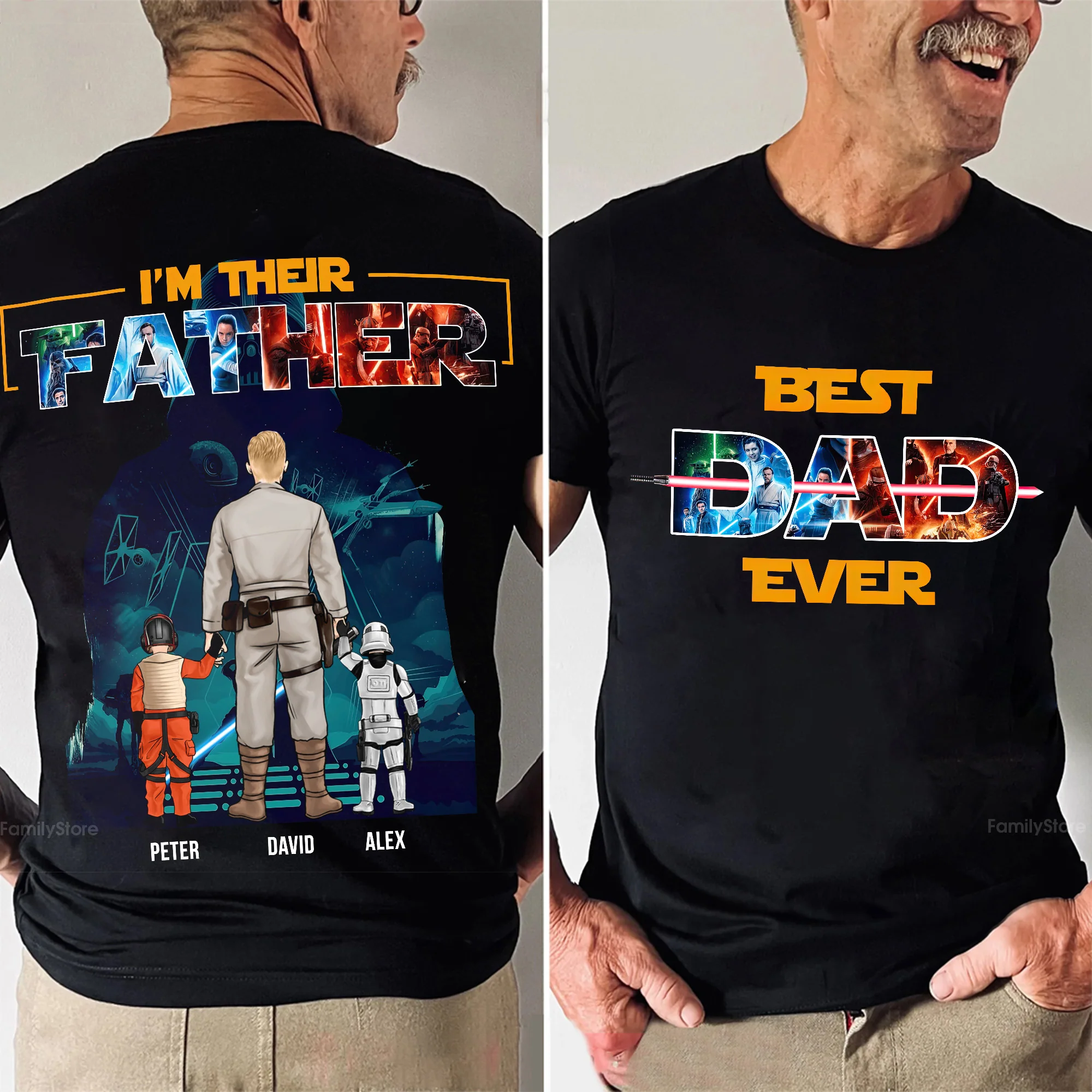 Best Galaxy Dad Ever - Personalized Shirt - Gift for Dad