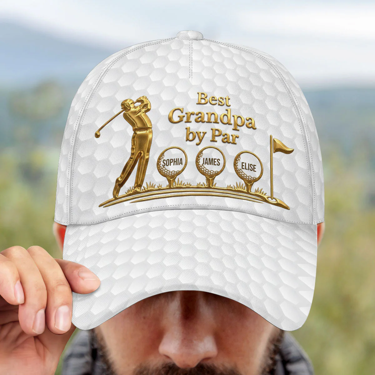 Best Grandpa By Par - Personalized Classic Cap - Gift For Dad, Grandpa, Golf Lovers - Image 3