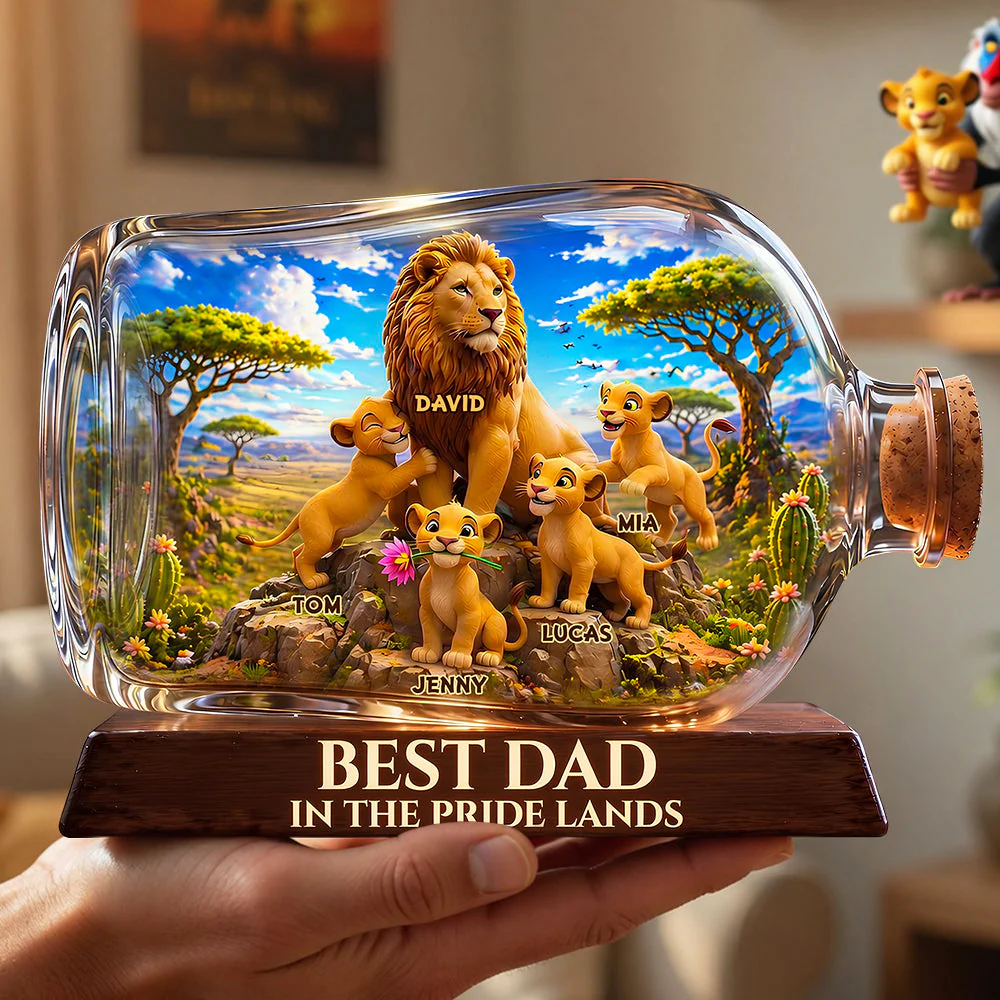 Best Lion Dad In The Pride Lands - Personalized Acrylic Plaque - Gift For Dad - Image 2