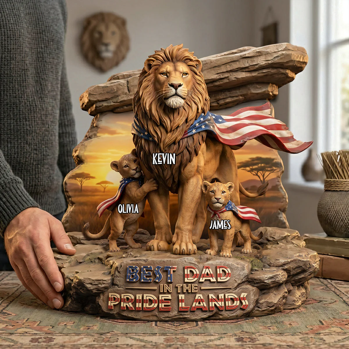 Best Lion Dad In The Pride Lands - Personalized Acrylic Plaque - Gifts For Dad
