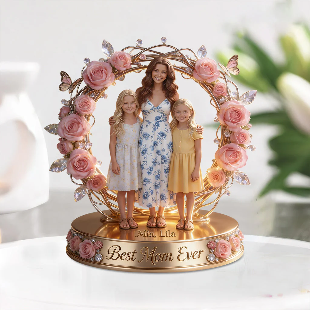 Best Mom Ever Flower - Personalized Shape Acrylic Plaque - Gift For Mom, Grandma - Image 3