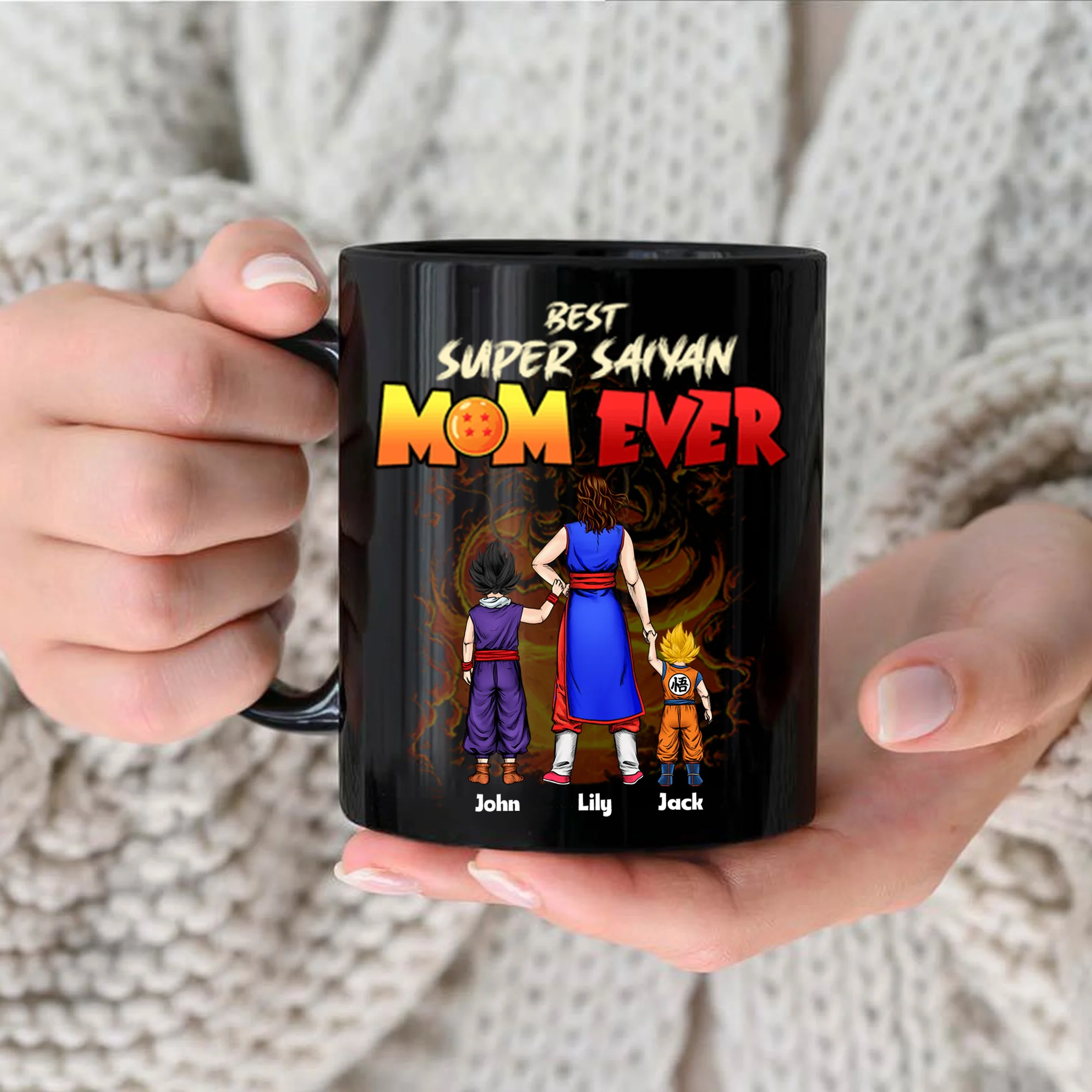 DrBa Best Mom Ever In The World - Gift For Mom - Personalized Black Mug - CL03 NA94 - Image 2