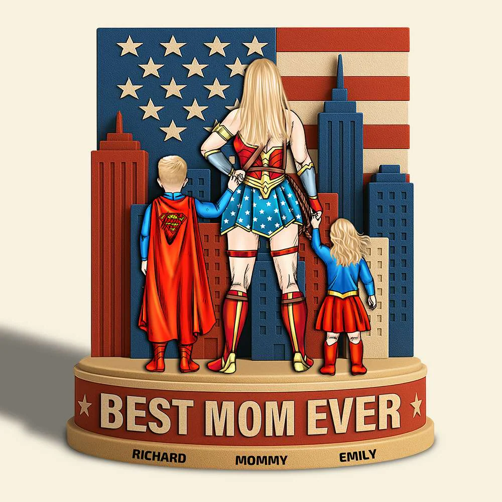Best Mom Ever - Personalized Acrylic Plaque - Gift For Mom, Grandma, Mothers Day, MRVL Fan | CL02.V4 HH01 - Image 3