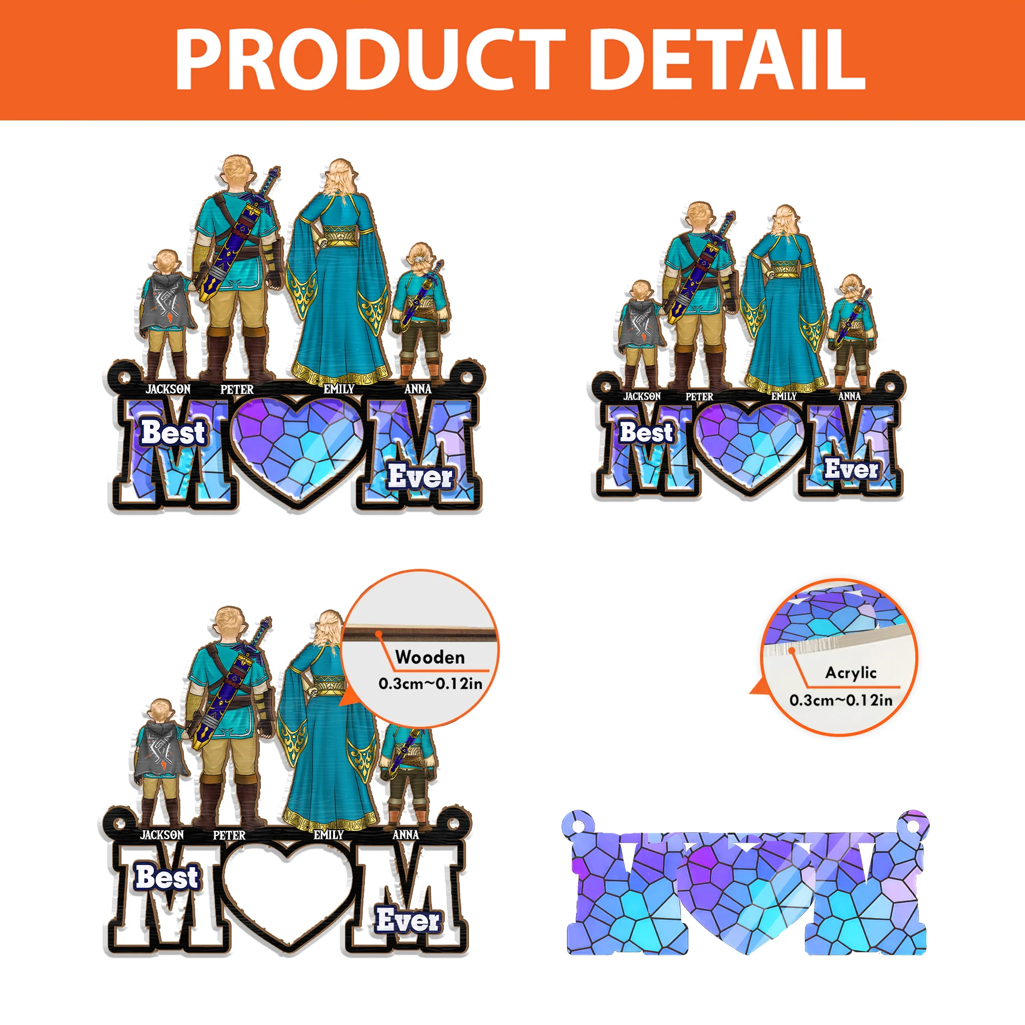 Best Mom Ever Zelda Mom - Personalized Window Window Hanging Suncatcher Ornament - Gift for Mom, Grandma, Wife CL07 - NH96 - Image 4
