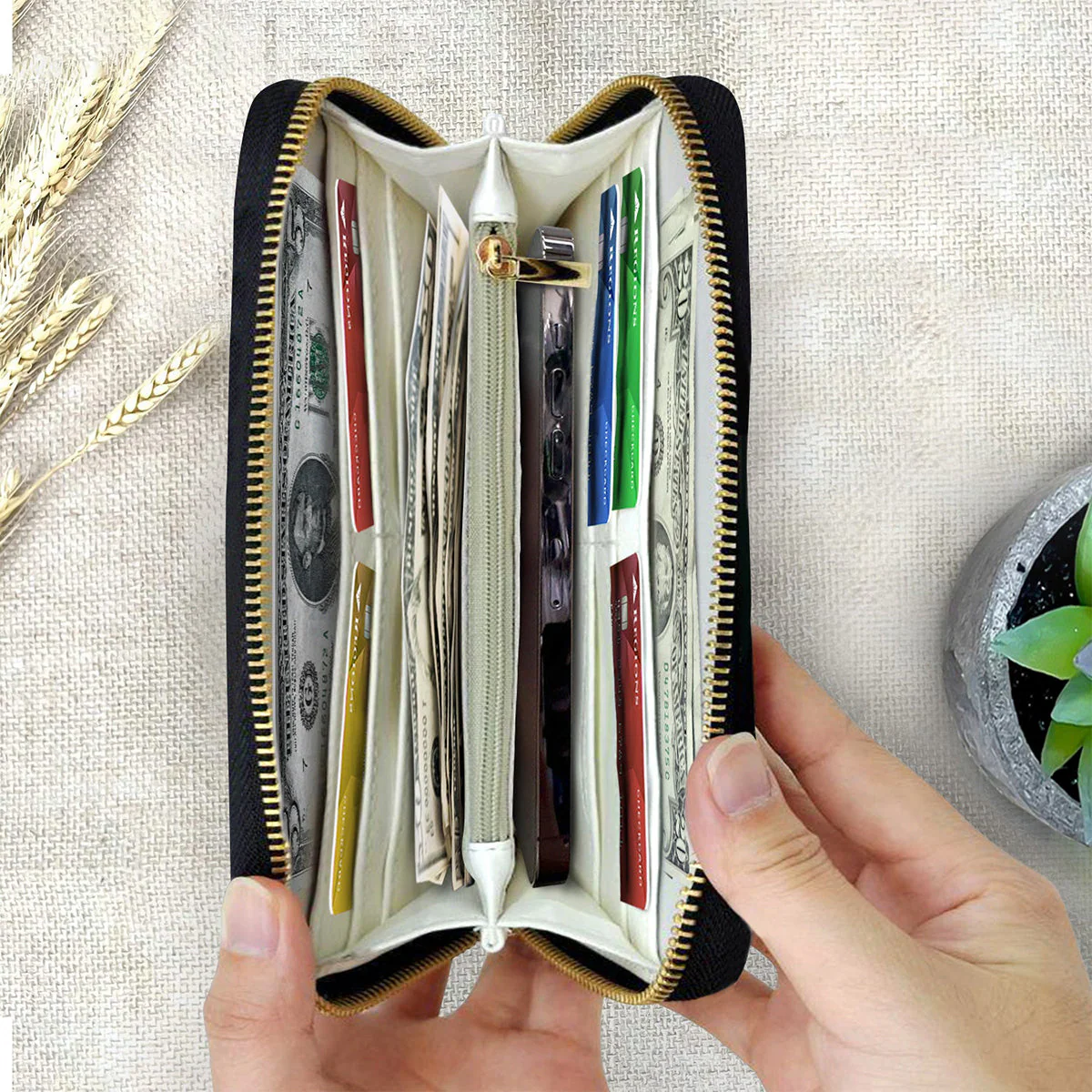 Best Mom Nana Grandma Mama Ever - Personalized Leather Long Wallet - Gift For Mom, Grandma - Image 4