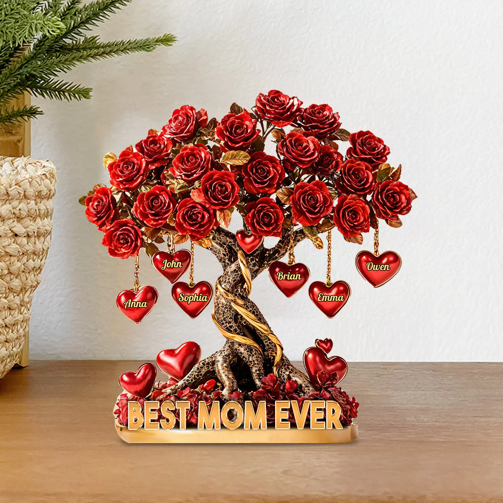 Best Mother Ever Flower Tree - Personalized Mother Custom Shaped Acrylic Plaque VD01 - Image 3