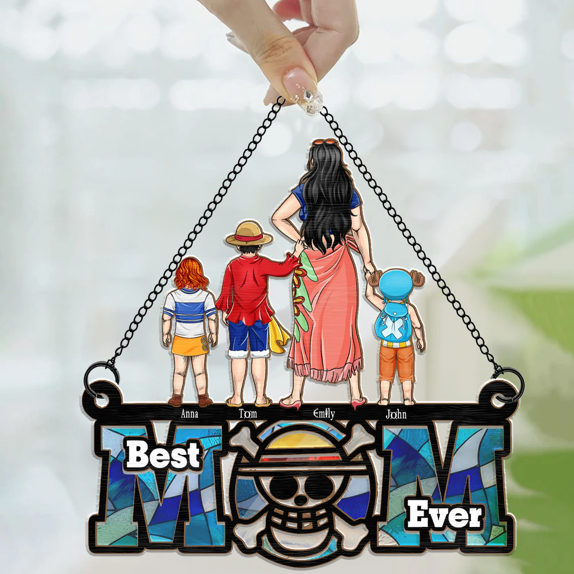 OnPi Pirate Adventure Best Pirate Mom Ever - Gift For Mother - Window Hanging Window Hanging Suncatcher Ornament - CL11 NH96 - Image 3