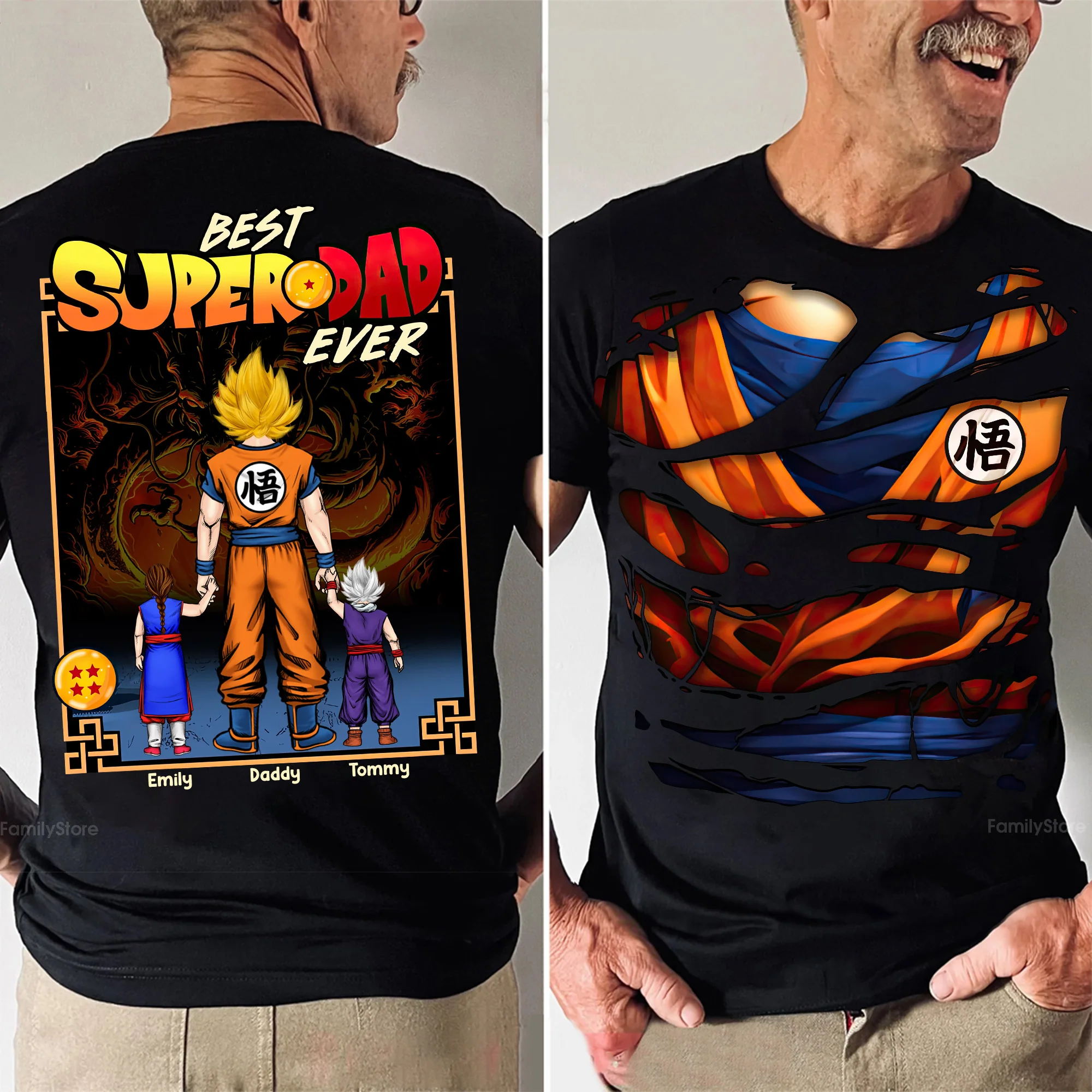 Best Super Dad Ever - Personalized Shirt - Gift for Dad