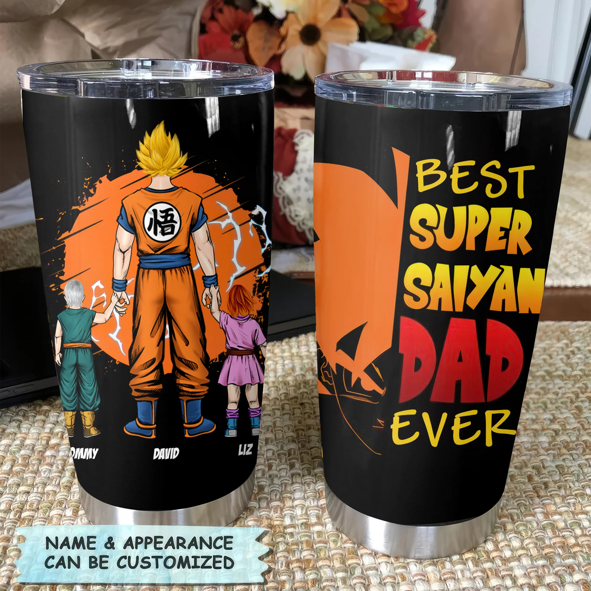 Best Super Dad Ever - Personalized Tumbler - Gift for Dad - Image 2