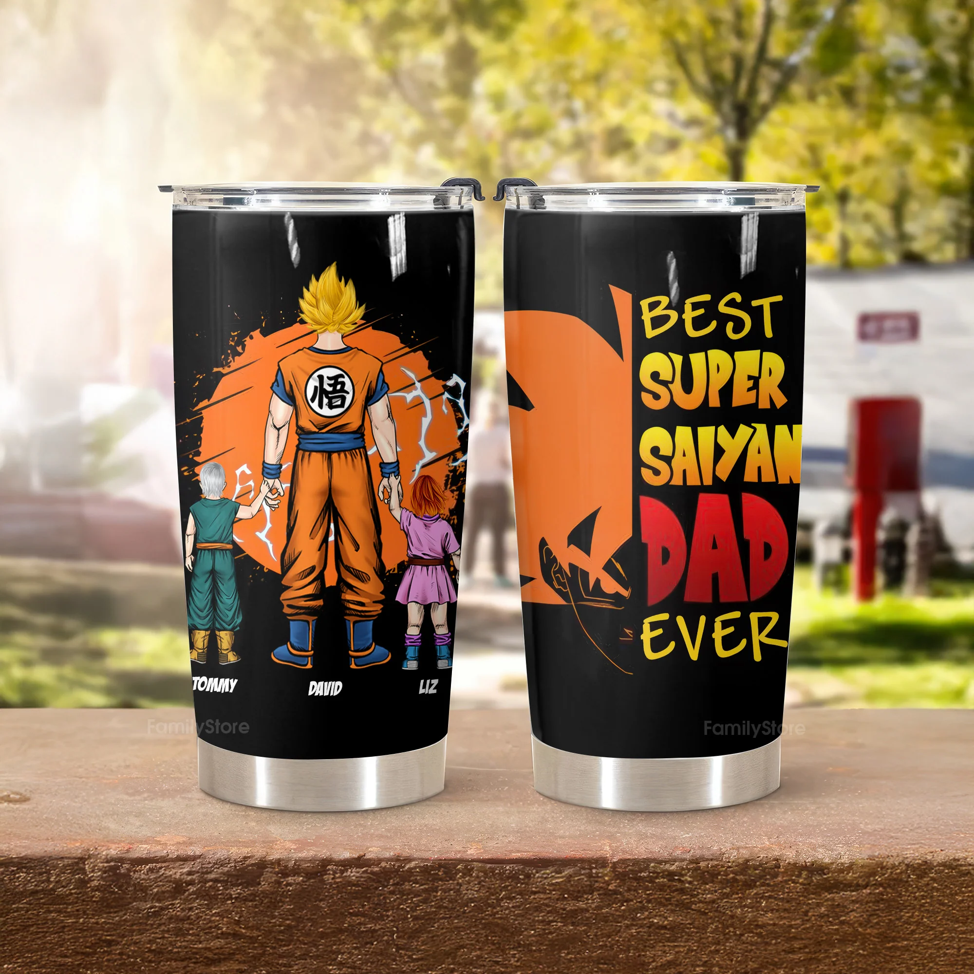 Best Super Dad Ever - Personalized Tumbler - Gift for Dad - Image 4