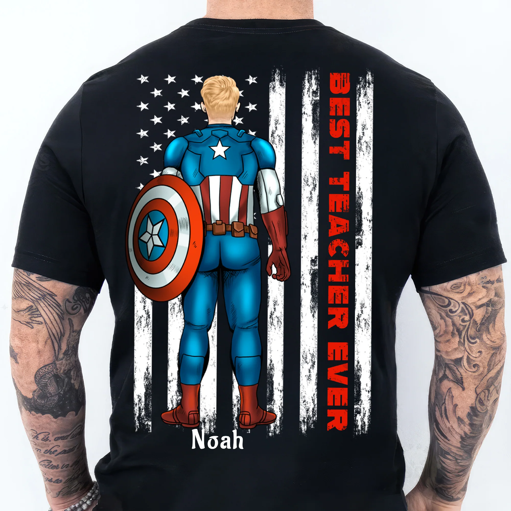 Best Teacher Ever And American Flag - Personalized Shirt | CL02 TD118 - Image 4