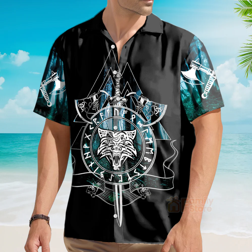 Better To Be a Wolf Of Odin Than A Lamb Of God Hawaiian Shirt - Image 3