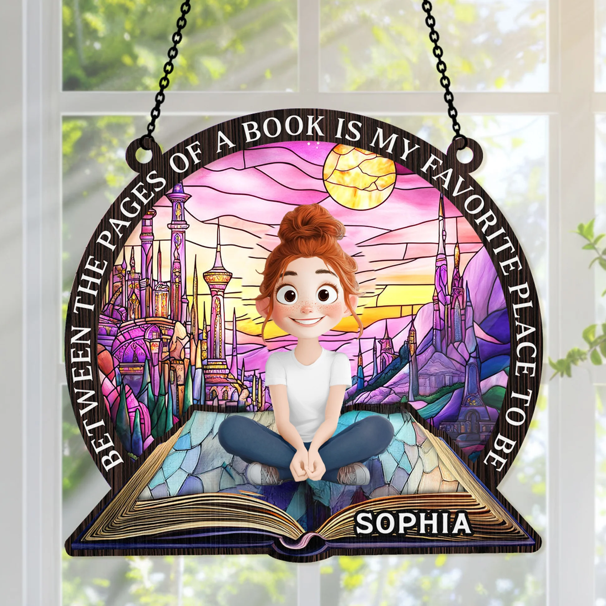 Between The Pages - Personalized Window Hanging Suncatcher | CLP15 - Image 2
