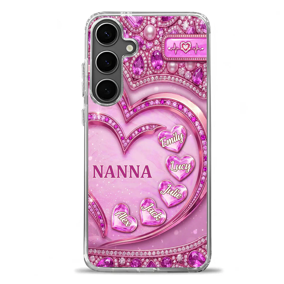 Big Heart Of Love - Personalized Silicone Phone Case - Christian Gift For Mom and Grandma BA01 - Image 2