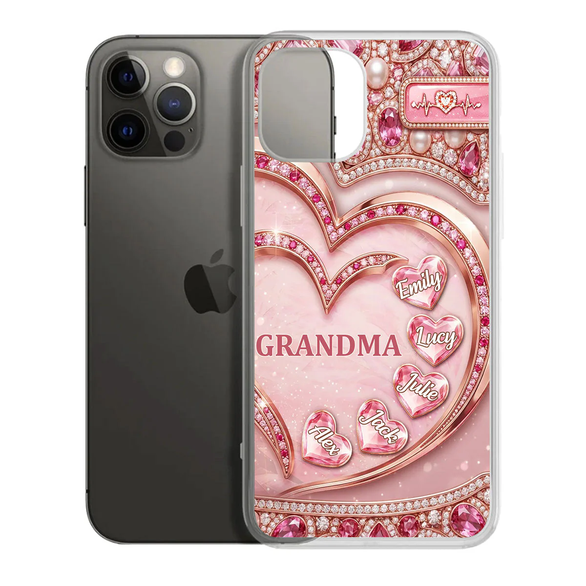 Big Heart Of Love - Personalized Silicone Phone Case - Christian Gift For Mom and Grandma BA01 - Image 7