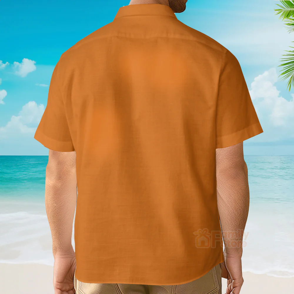 Black Cat Gradient Chest Pocket Hawaiian Shirt For Men - Image 4