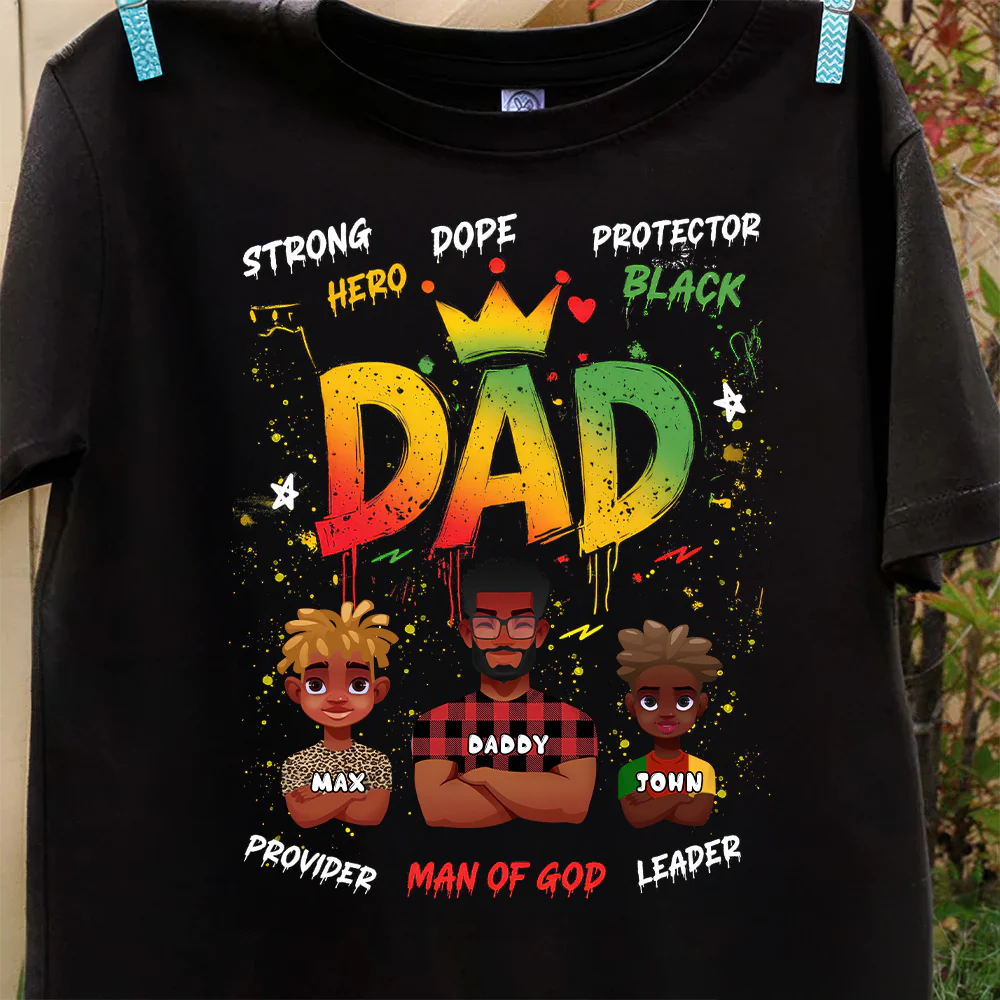 Black Dad Hero - Personalized Black Dad Shirt - Gift for Dope Dad, Father's Day | CL50 DUC4 - Image 6
