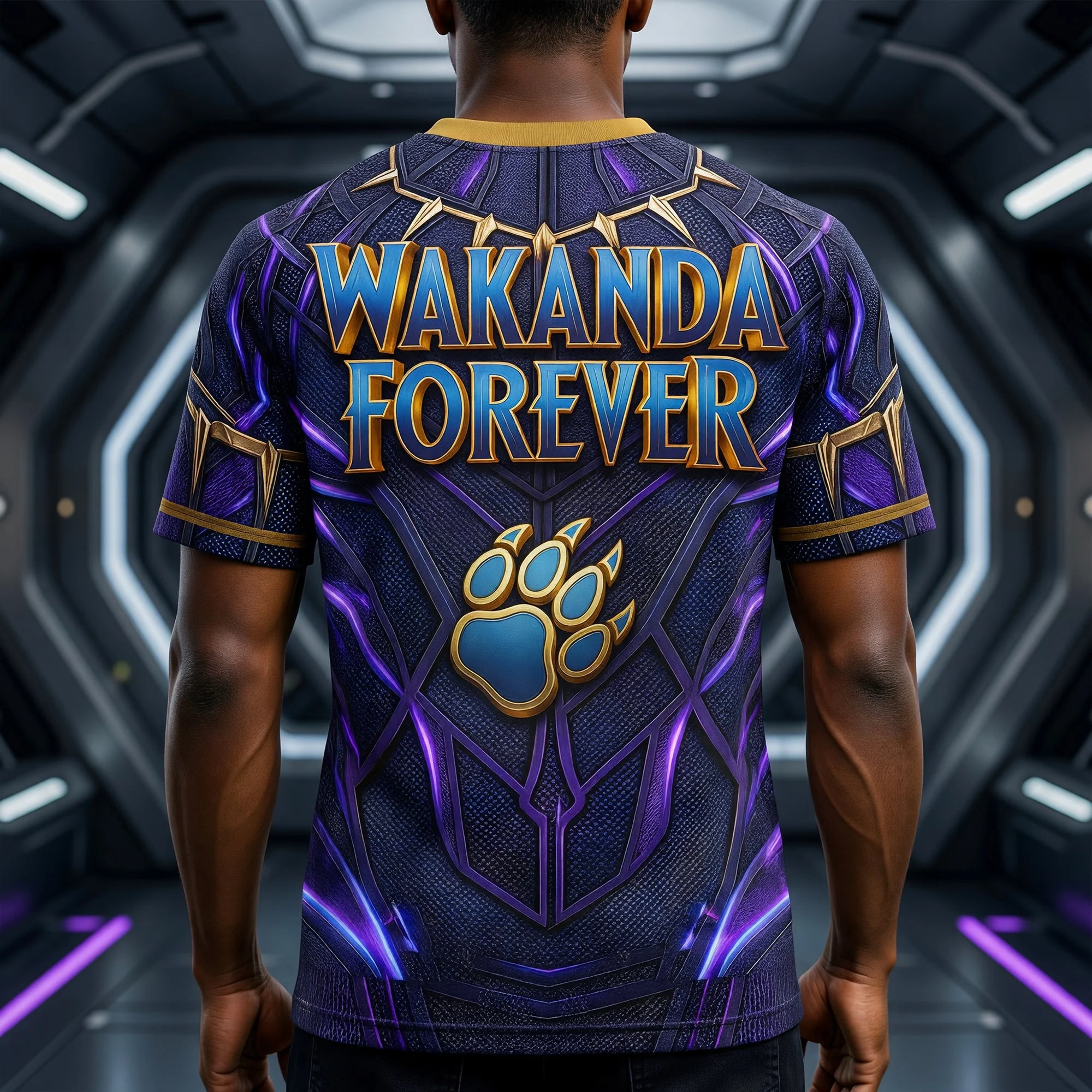 Black Father Wakanda Forever - Personalized All Over Shirt - Gifts For Dad - Image 3